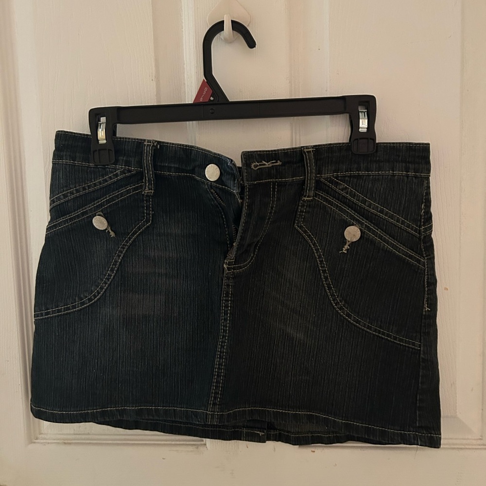 FunHouse Vintage Dual-Tone Denim Mini Skirt - Size 9